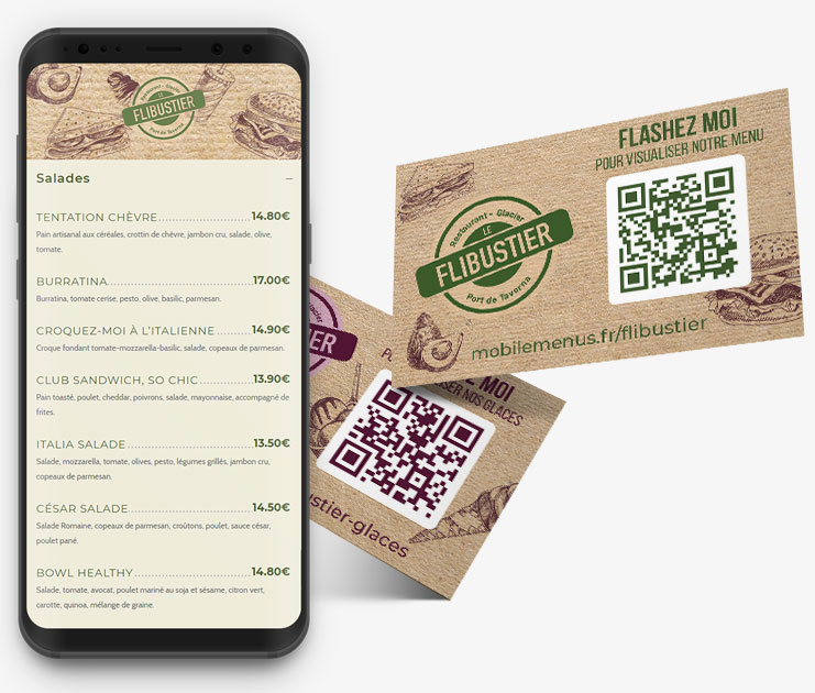 Restaurant carte avec Flashcode QR Code